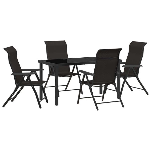 vidaXL Set da Pranzo per Giardino 5 pcs Nero caffè Poly Rattan
