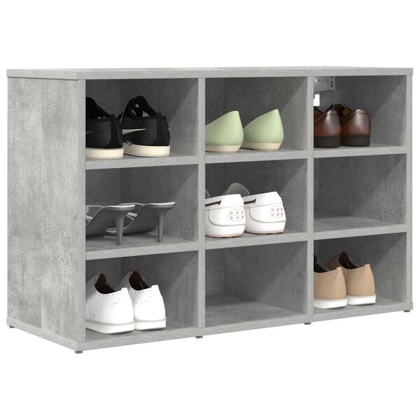 vidaXL Mobile per scarpe Grigio cemento 77,5 x 30 x 51 cm