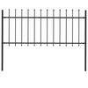 vidaXL Recinzione da Giardino Woerden con Punta a Lancia in Acciaio 170x80 cm Nero