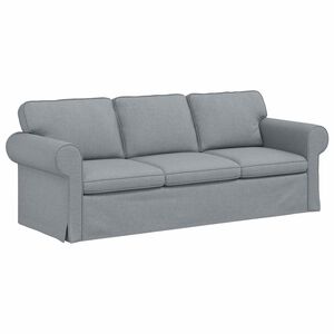 vidaXL Divano Grigio chiaro 215 x 82 x 80 cm Tessuto