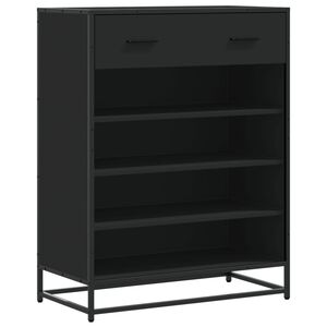 vidaXL Scarpiera Nera 75x38x97,5 cm in Truciolato e Metallo