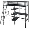 vidaXL Letto con materasso Nero 200 x 90 cm Metallo
