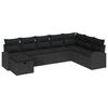 vidaXL Set di divani 8 pz Nero polyrattan