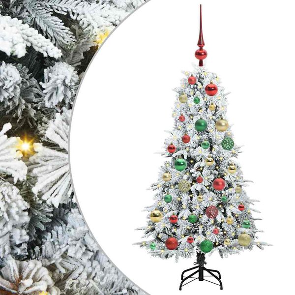 vidaXL Albero di Natale Artificiale con Rami Pieghevoli Bianco 120 cm