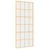 vidaXL Porta Scorrevole Dorata 90x205 Vetro Trasparente ESG Alluminio