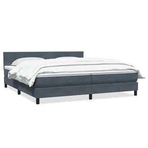 vidaXL Giroletto a Molle con Materasso Grigio Scuro 180x220 cm Velluto