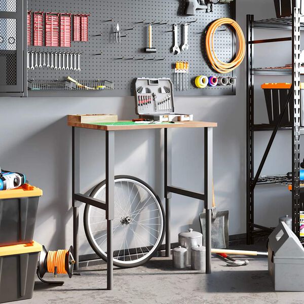 vidaXL Banco Lavoro Marrone Chiaro 80x60x(71,5-98) cm Legno di Rovere