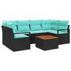 vidaXL Set Divano da Giardino 7 pz Nero polyrattan