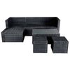 vidaXL Set Divani da Giardino 4 pz con Cuscini in Polyrattan Nero