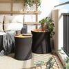 vidaXL Tavolini da Giardino 2 pz con Piano in Legno Neri in Polyrattan