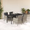 vidaXL Set Pranzo da Giardino 5pz con Cuscini Grigio Chiaro Polyrattan