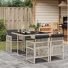 vidaXL Set Pranzo da Giardino 5pz con Cuscini Grigio Chiaro Polyrattan