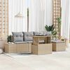vidaXL Set Divano da Giardino 6 pcs Beige e Grigio Chiaro polyrattan