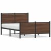 vidaXL Giroletto senza Materaso in Metallo Rovere Marrone 137x190 cm