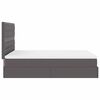 vidaXL Struttura Letto Pouf con Materasso Grigio 140x190 cm Similpelle