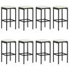 vidaXL Set Bar da Giardino 9 pz con Cuscini in Polyrattan Nero