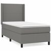 vidaXL Giroletto a Molle con Materasso Grigio Scuro 90x200 cm Tessuto