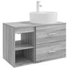 vidaXL Set di mobili per il bagno 2 pcs Sonoma grigio