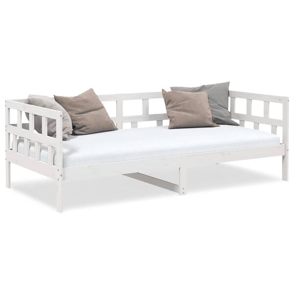 vidaXL Dormeuse Bianca in Legno Massello di Pino 90x190 cm
