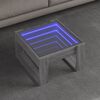 vidaXL Tavolino da Salotto con LED Infinity Grigio Sonoma 50x53x30 cm