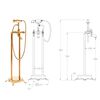 vidaXL Rubinetteria a Colonna per Vasca Bagno Acciaio Inox 99,5cm Oro
