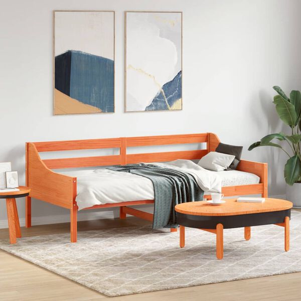 vidaXL Dormeuse senza Materasso Marrone Cera 90x190 cm Legno di Pino