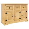 vidaXL Credenza "Corona" Marrone 112x44x78 cm Legno Massello Pino Messicano