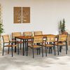 vidaXL Set da Pranzo per Giardino 9 pcs Nero Legno di Acacia Massello