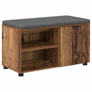vidaXL Panca per ingresso con cuscino Legno vecchio 80 x 38 x 46 cm