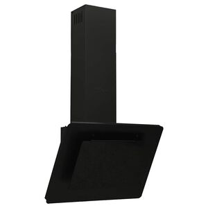 vidaXL Cappa a Parete 60 cm in Acciaio Inox e Vetro Temperato Nero