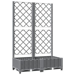 vidaXL Fioriera da Giardino e Graticcio Grigio Chiaro 80x40x121,5cm PP