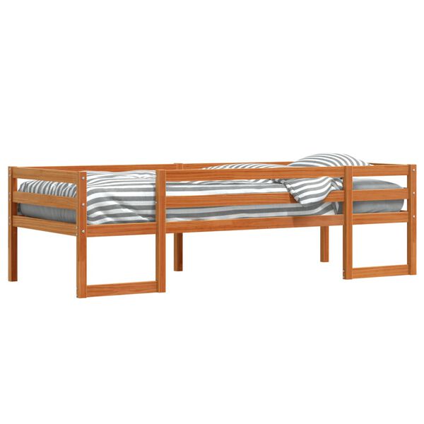 vidaXL Giroletto per Bambini Marrone Cera 80x200cm Legno Massello Pino