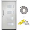 vidaXL Porta d'Ingresso in Alluminio e PVC Bianco 110x210 cm
