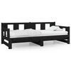 vidaXL Dormeuse Estraibile Nera in Legno Massello di Pino 2x(80x200)cm