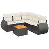 vidaXL Set Divano da Giardino 6 pz con Cuscini Nero in Polyrattan