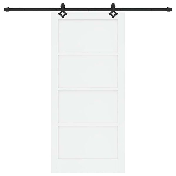 vidaXL Porta scorrevole ORKDAL Bianco 93 x 202 cm Pino massello