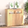 vidaXL Credenza con Luci LED Rovere Sonoma 80x35x75 cm