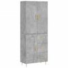 vidaXL Credenza Grigio Cemento 69,5x34x180 cm in Legno Multistrato