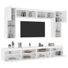 vidaXL Set Mobili TV a Muro 8 pz con Luci LED Bianco