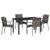 vidaXL Set da Pranzo per Giardino con cuscino 5 pcs Grigio polyrattan