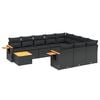 vidaXL Patio Sofa Set 11-Posti Black