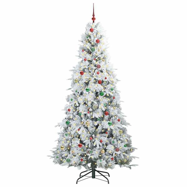 vidaXL Albero di Natale Artificiale con Rami Pieghevoli Bianco 240 cm