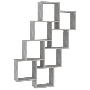 vidaXL Mensola Parete Cubo Grigio Cemento 90x15x119 Legno Multistrato