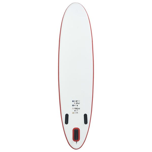 vidaXL Set Tavola da SUP e Surf Gonfiabile Rosso e Bianco