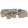 vidaXL Set Divano da Giardino con cuscino 14 pcs Beige polyrattan
