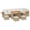 vidaXL Set Divano da Giardino 12 pz 8-Numero di posti Beige e Crema