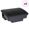 vidaXL Trappole per Topi 6 pz Nere 23x19x9,5 cm