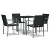 vidaXL Set Pranzo da Giardino 5pz con Cuscini in Polyrattan e Acciaio