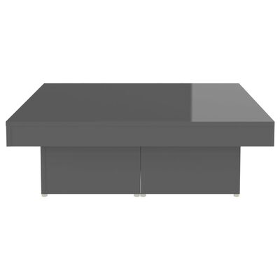 vidaXL Tavolino da Salotto Grigio Lucido 90x90x28 cm Legno Multistrato