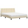 vidaXL Letto con Materasso Hanko Crema 160x200 cm in Tessuto